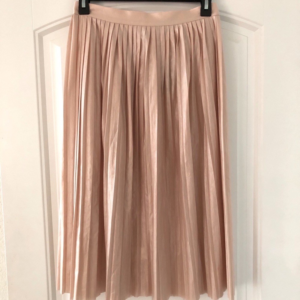 NWT J Crew Metallic Midi Pleated Skirt, size 2